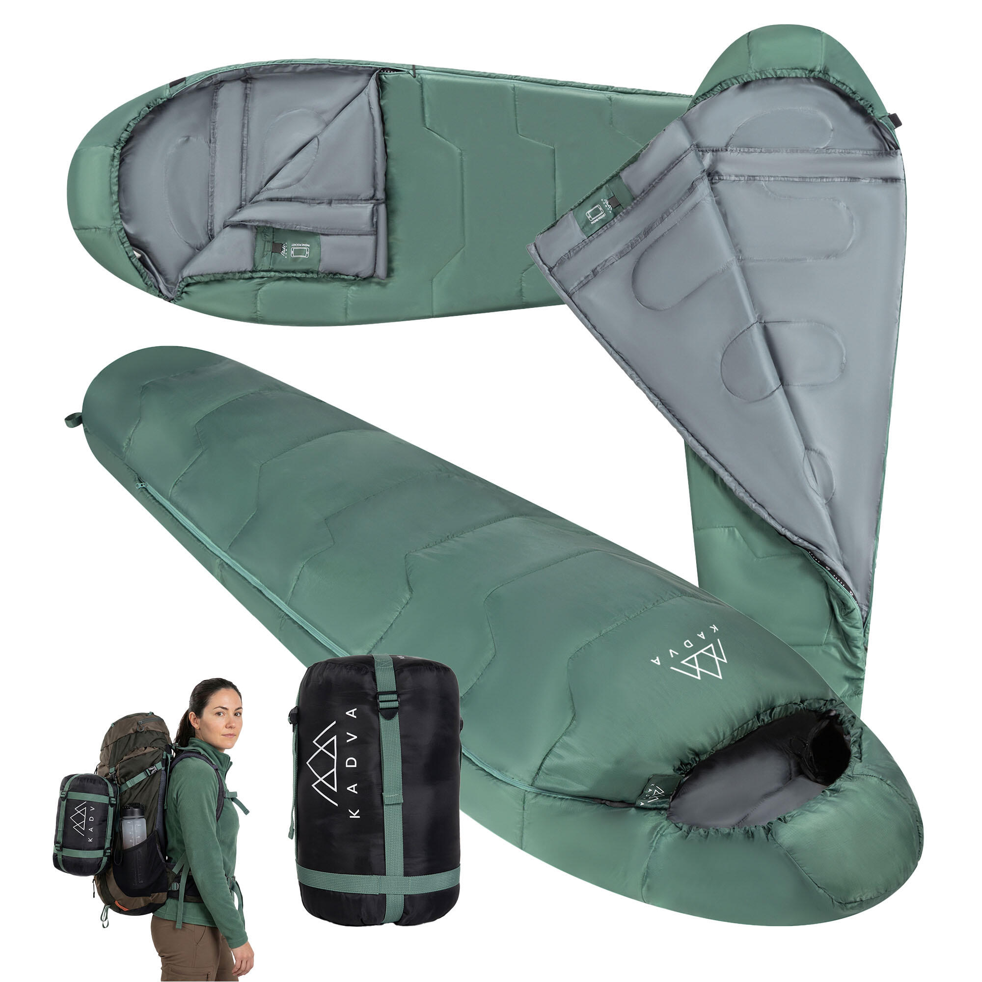 Kadva - Sac De Couchage Kadva Mumio L - Sac De Couchage - Vert - Taille Unique - Decathlon