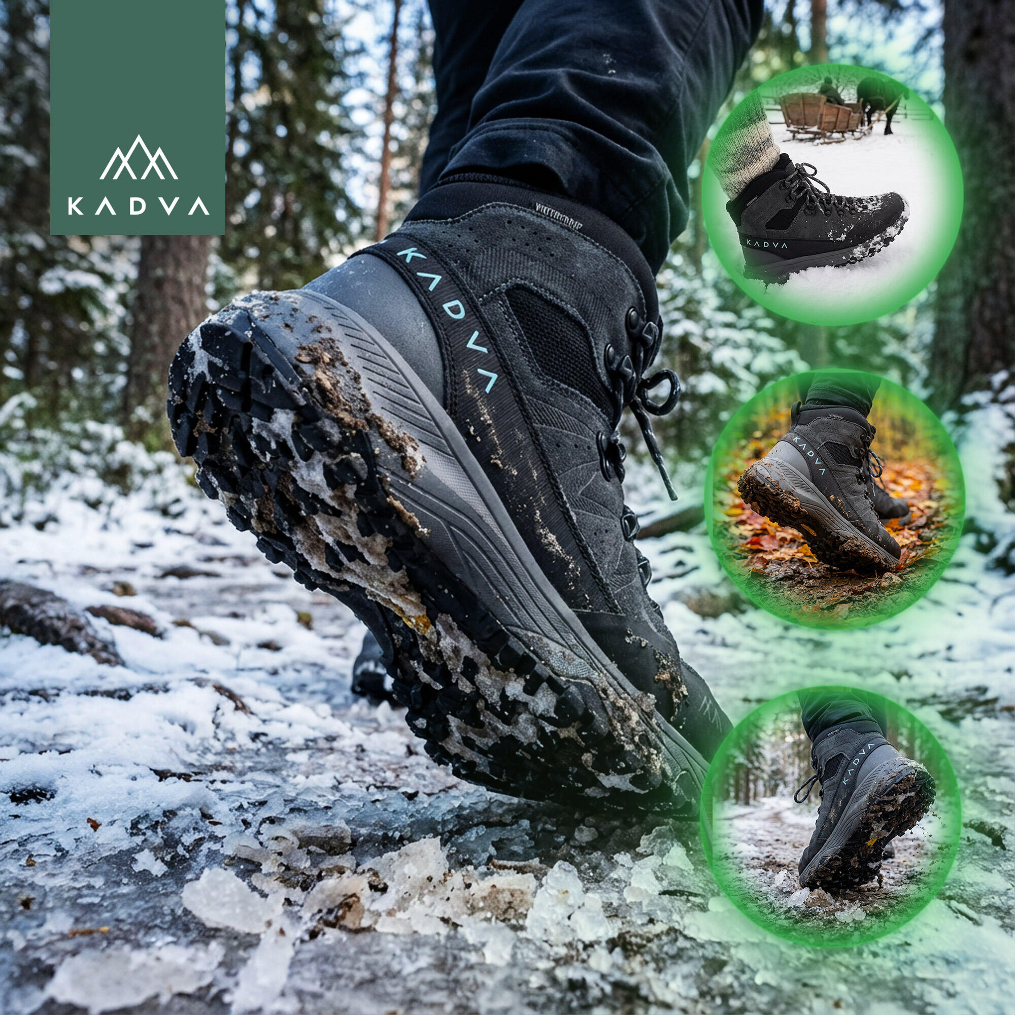 Botas de trekking femininas KADVA Stride Mid à prova d'água 5/6