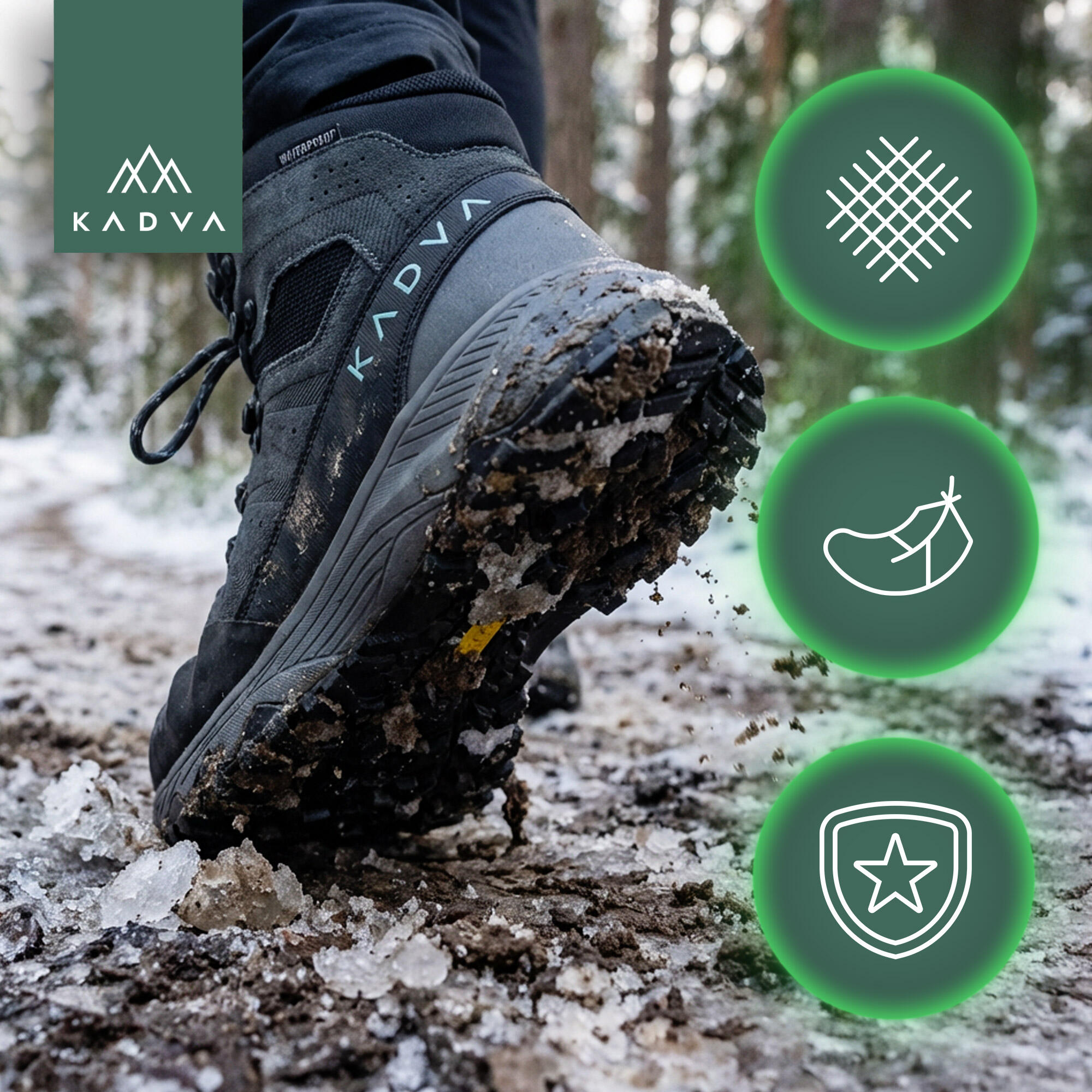 Botas de trekking femininas KADVA Stride Mid à prova d'água 4/6