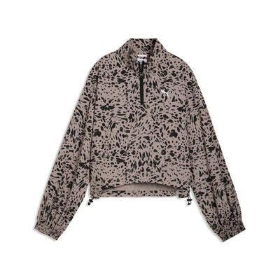Essentials relaxed bedrukt jack met halve rits voor dames puma
