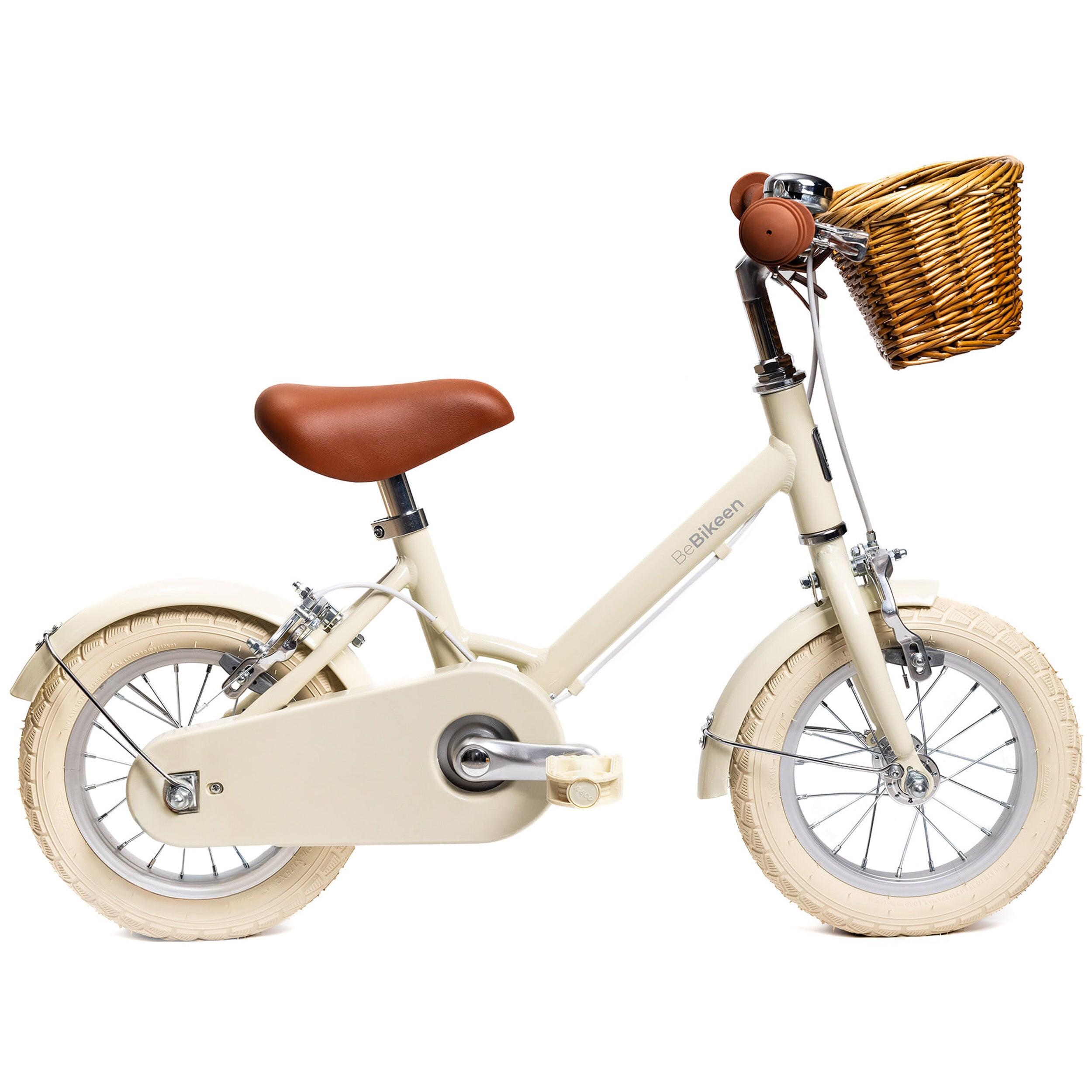 BEBIKEEN Dětské jízdní kolo 12" pro děti 2–4 roky z lehkého hliníku – Krémová