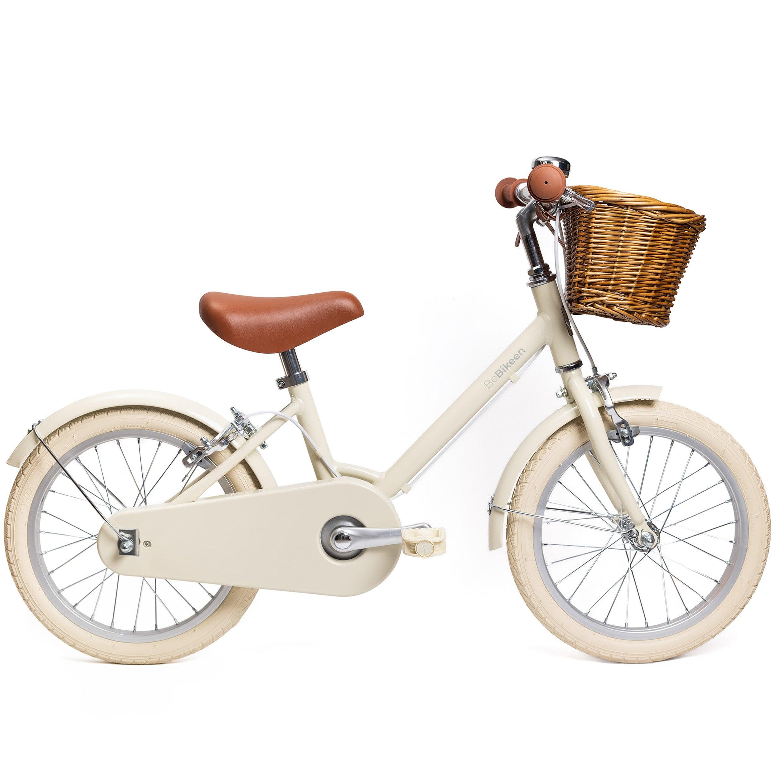 BEBIKEEN Dětské jízdní kolo 16" pro děti 4–6 let z lehkého hliníku – Krémová