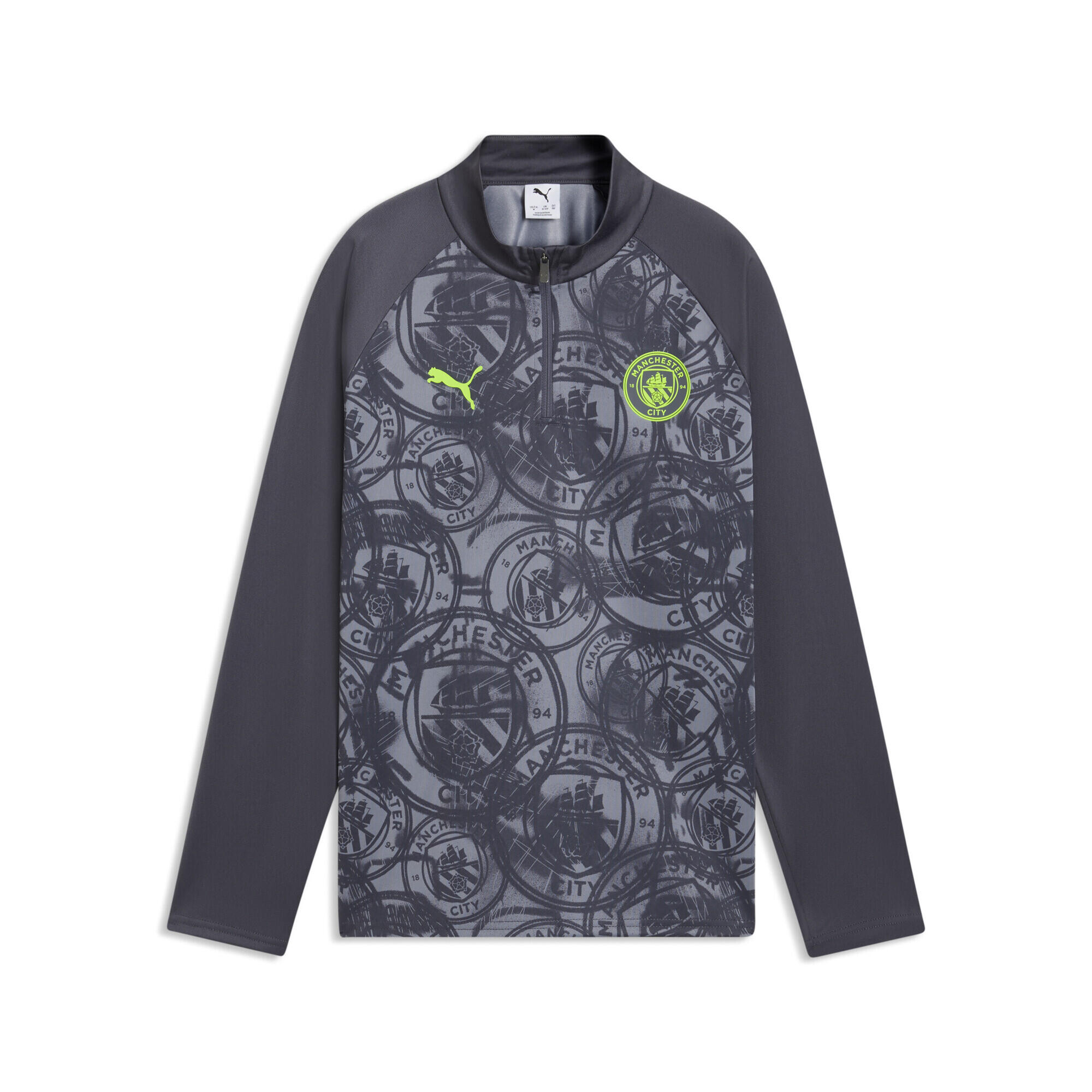 Młodzieżowa koszulka na rozgrzewkę Manchester City z zamkiem 1/4 PUMA