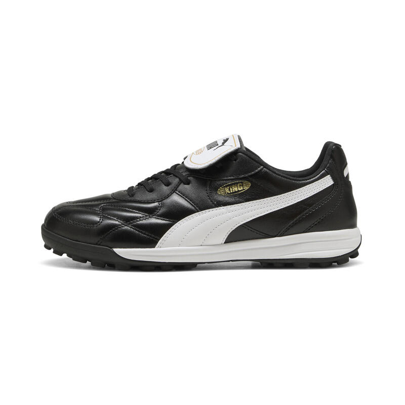 Ghete fotbal piele, talpă cu crampoane, King Top Tt, negru PUMA