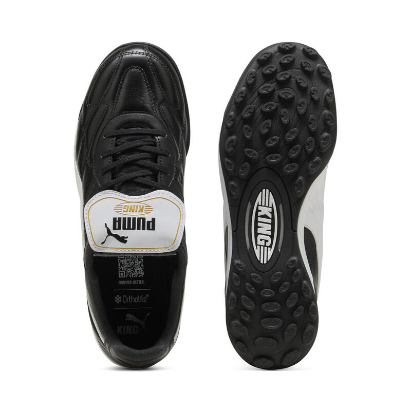 Ghete fotbal piele, talpă cu crampoane, King Top Tt, negru PUMA