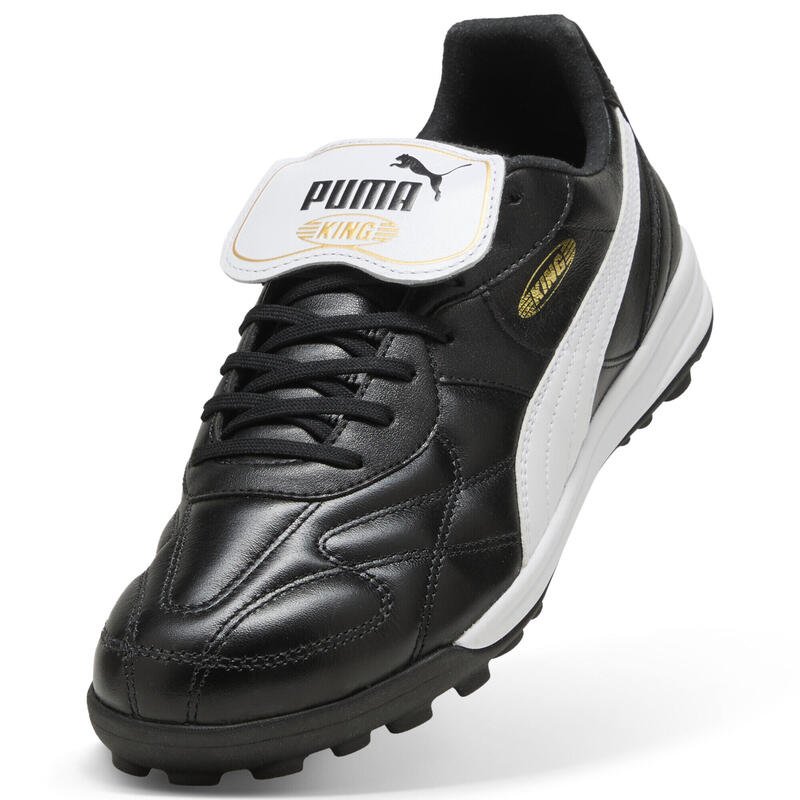 Ghete fotbal piele, talpă cu crampoane, King Top Tt, negru PUMA