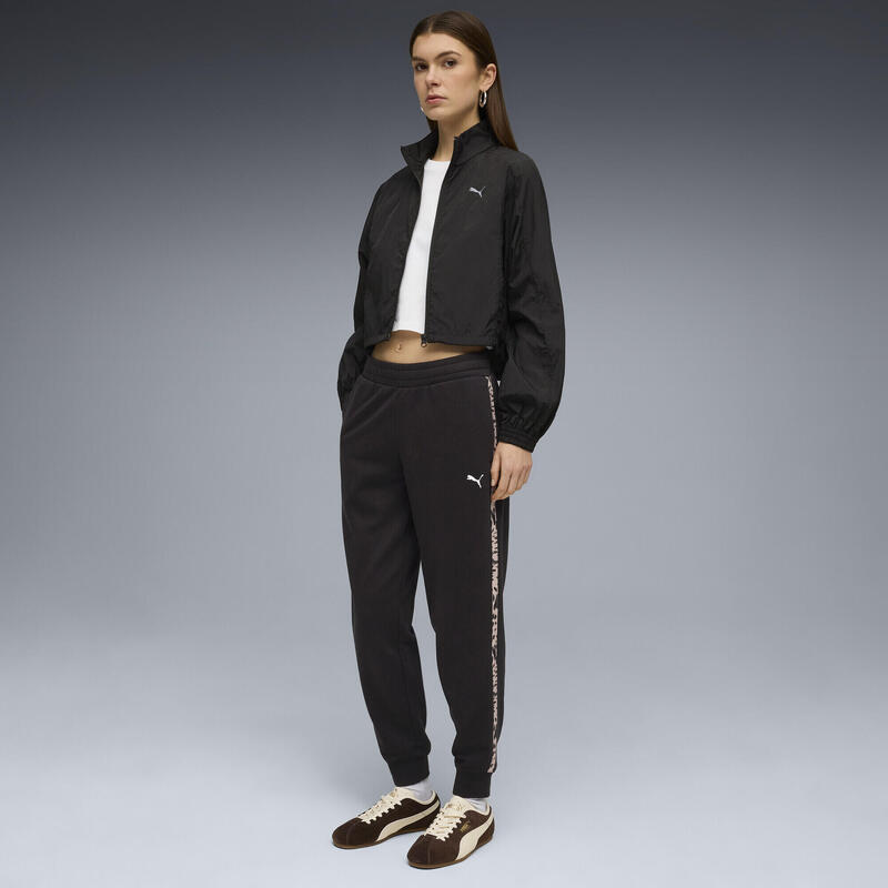 Pantalon femei imprimeu animal, crem PUMA