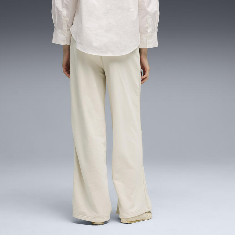 Pantalon femei talie înaltă, croială largă Her, crem PUMA