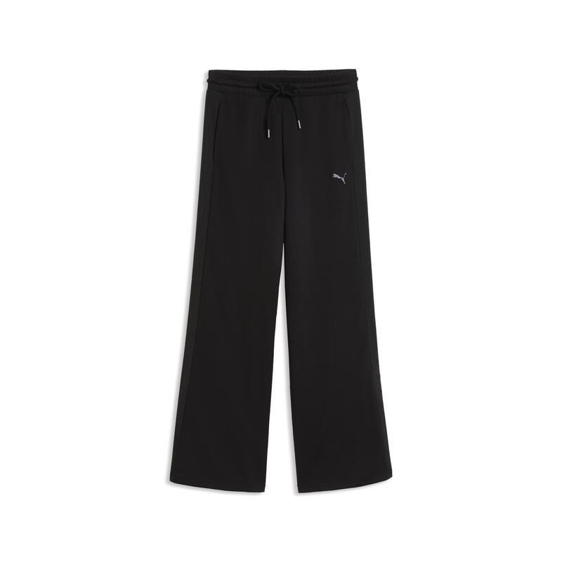 Pantalon femei talie înaltă, croială largă Her, crem PUMA