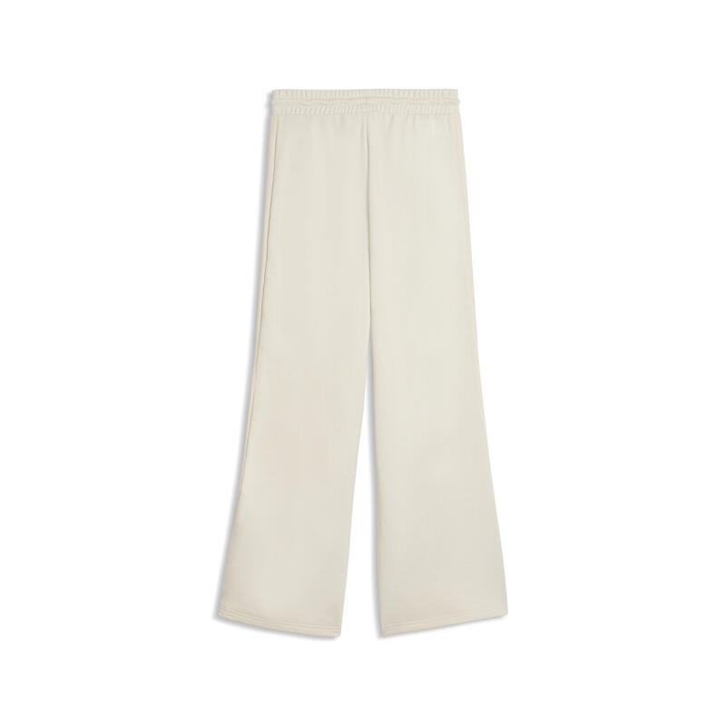 Pantalon femei talie înaltă, croială largă Her, crem PUMA