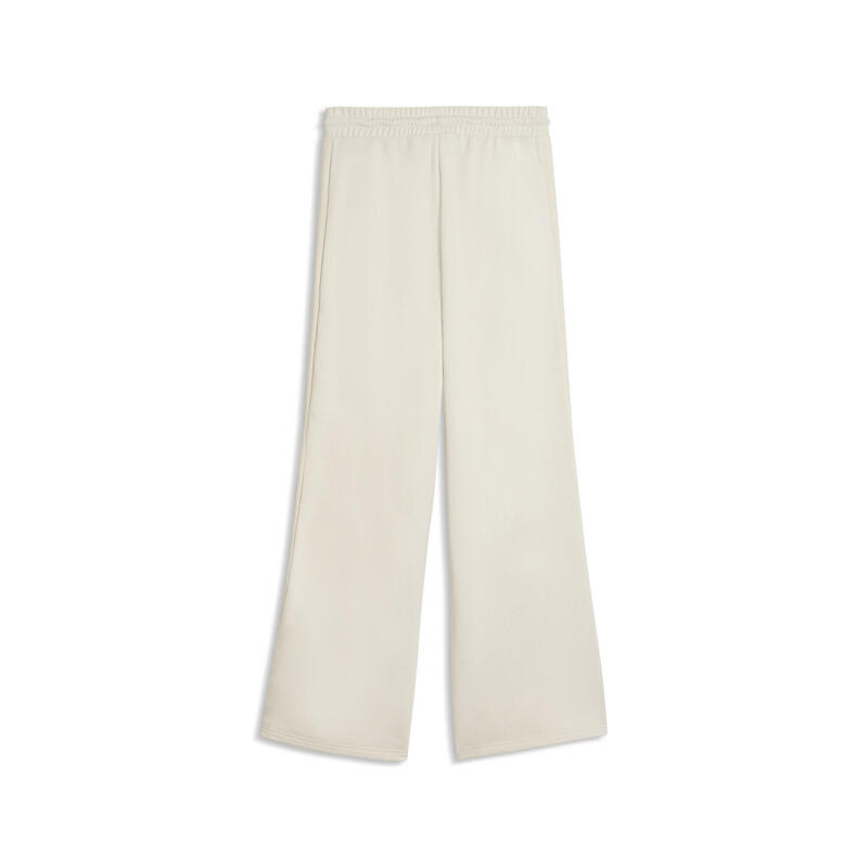 Pantalon femei talie înaltă, croială largă Her, crem PUMA