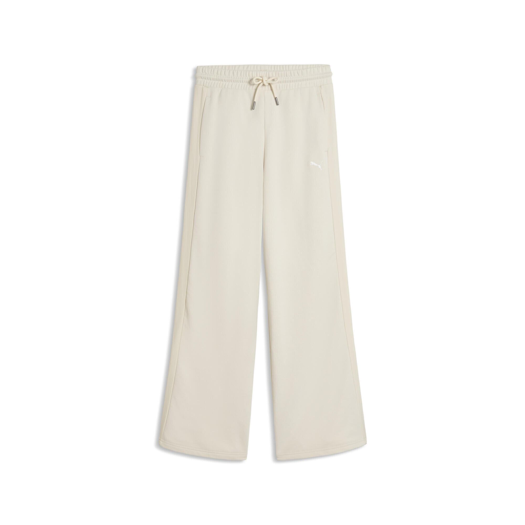 Puma - Pantalon À Taille Haute Et Jambes Larges Her Femme Puma - Pantalons - Beige|blanc - Decathlon