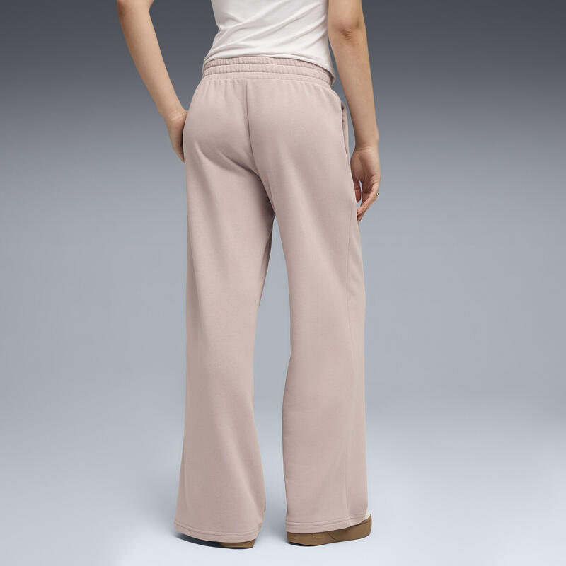 Pantalon femei croială largă talie înaltă, mov deschis PUMA