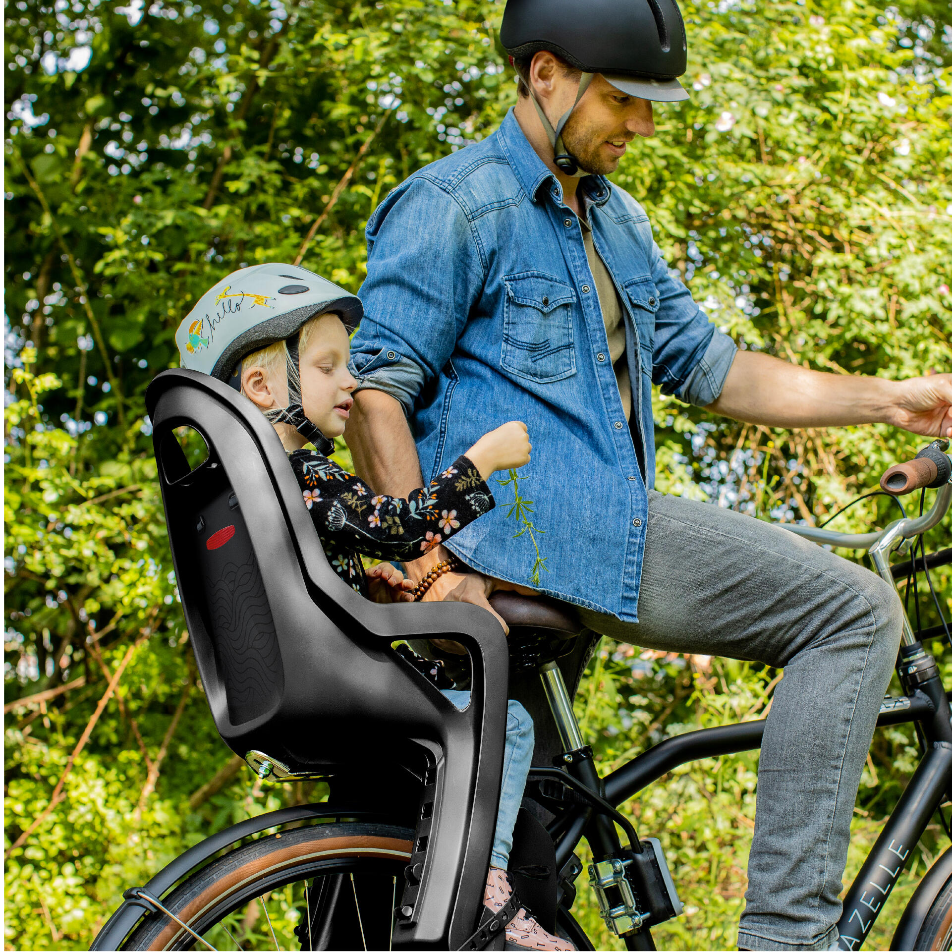 Siège vélo arrière Groovy à fixation sur cadre Brun caramel et noir 4/6