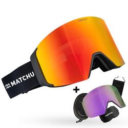 Masque de ski interchangeable, incl. verres S2 & S3 temps nuageux et ensoleillé