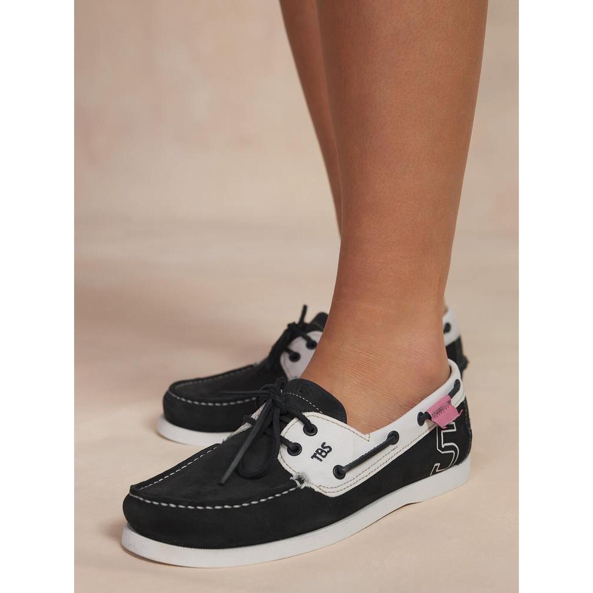Tbs - Chaussures Bateau Femme Phis727 Navy/blanc - Cuir, Fabriquées Au Portugal - Chaussures Bateau - Bleu|noir - Decathlon