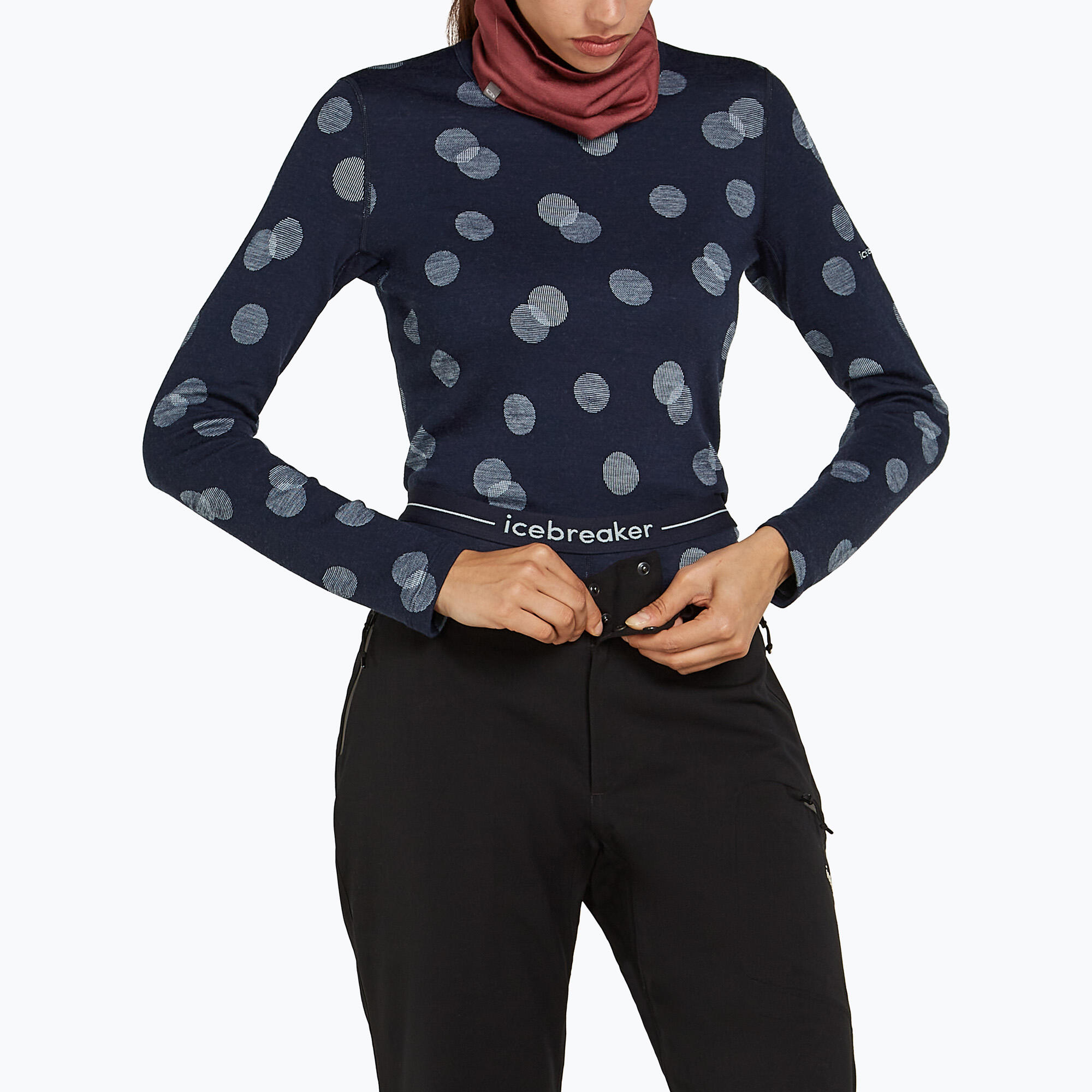Spodnie termoaktywne damskie icebreaker Merino 260 Vertex Fall Flakes 6/7