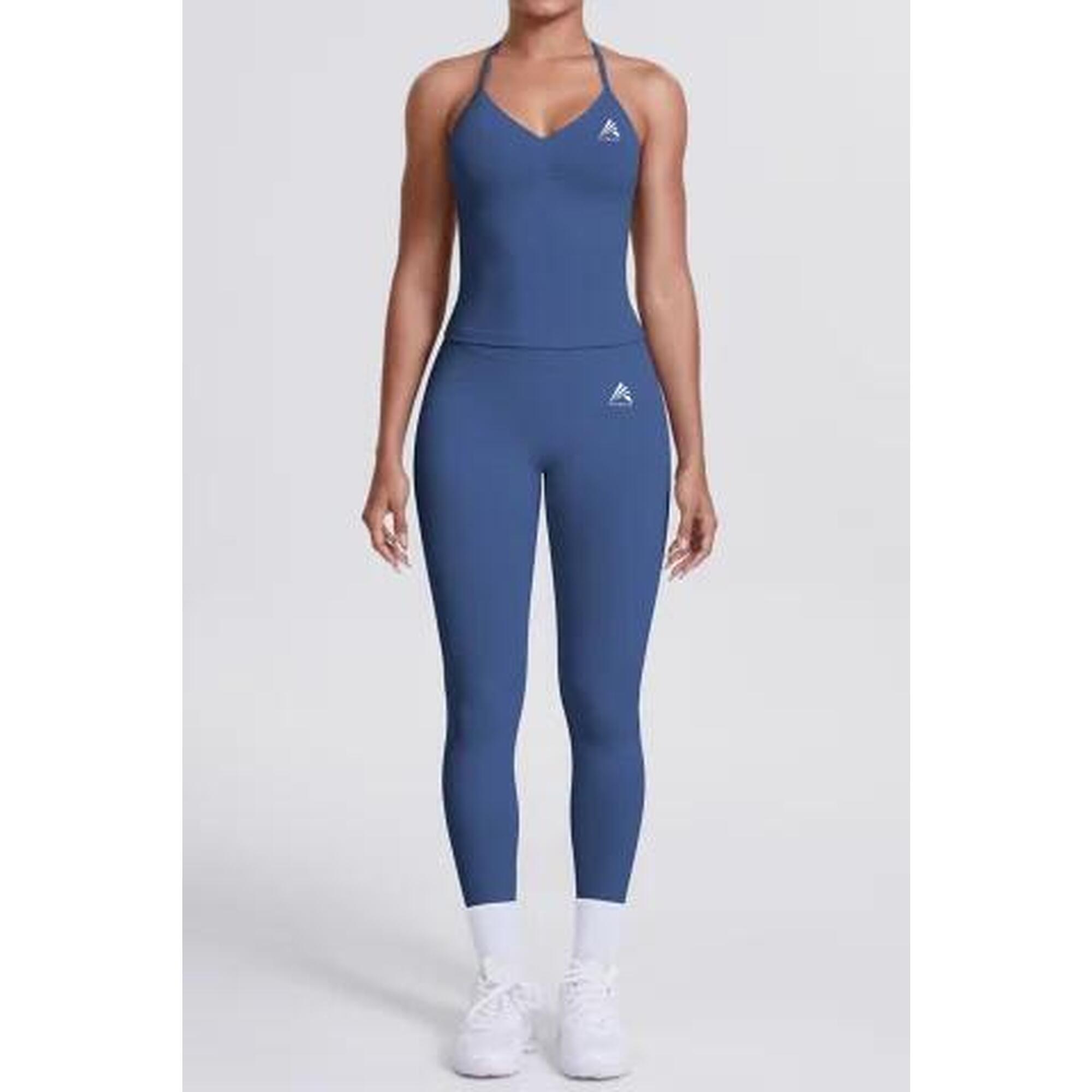 Bustiera FITSKIN V-Form Longline Anthracit Blue