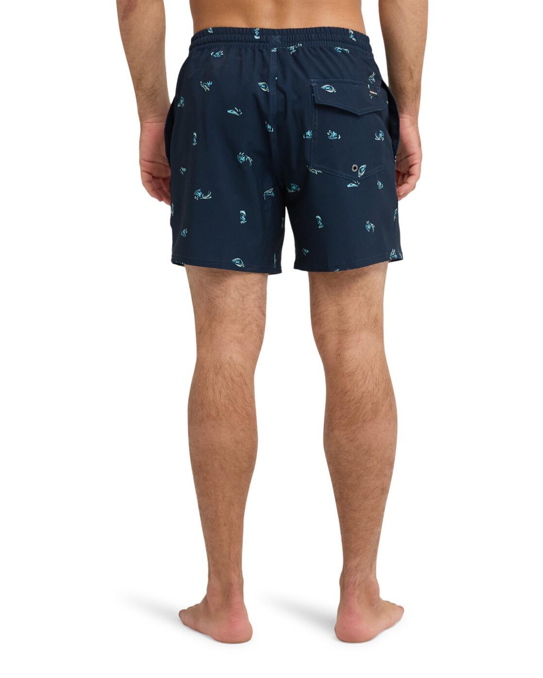 Schwimmshorts STRETCH PRINTED VOLLEY 16" Schwarz Herren 3/5