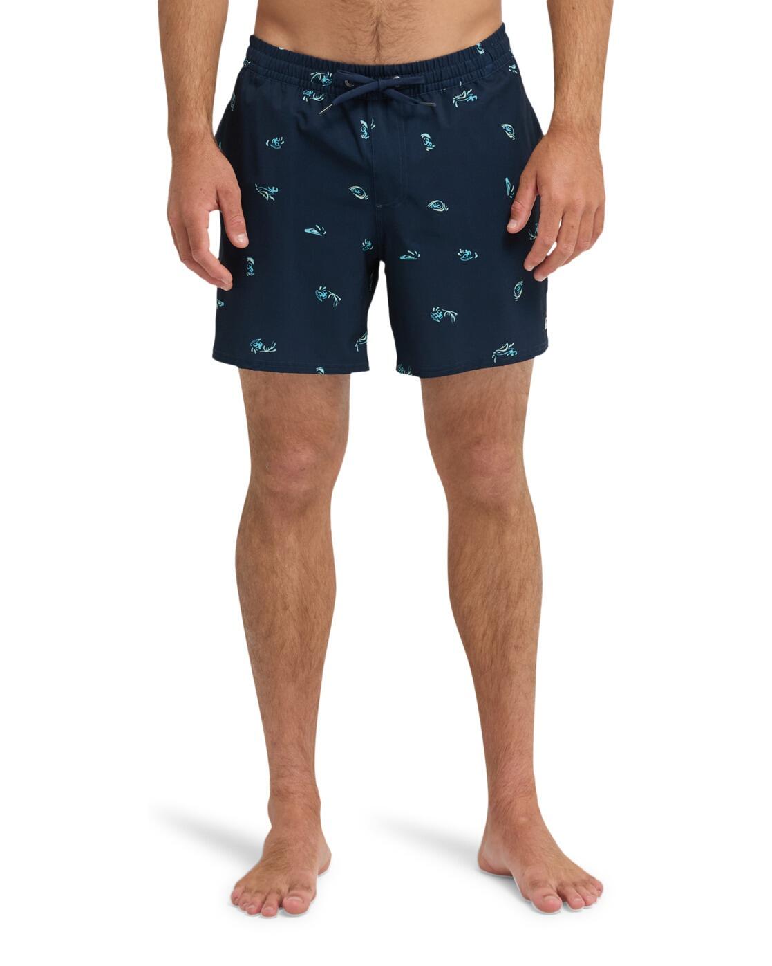 Schwimmshorts STRETCH PRINTED VOLLEY 16" Schwarz Herren 2/5