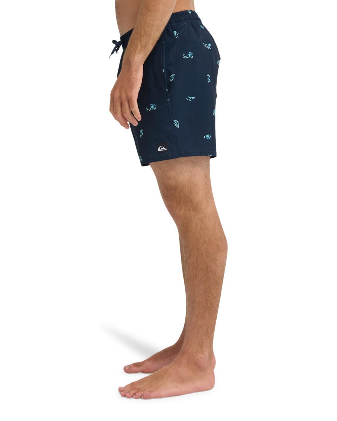 Schwimmshorts STRETCH PRINTED VOLLEY 16" Schwarz Herren 4/5