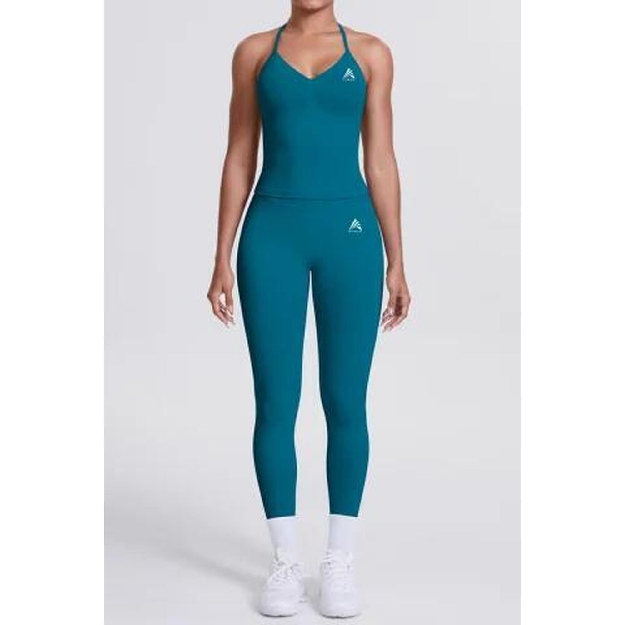 Bustiera FITSKIN V-Form Longline Midnight Green