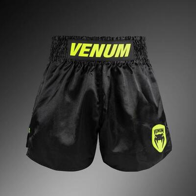 Short Muay Thai Venum Classic Evo – Nero/Giallo Neon – S