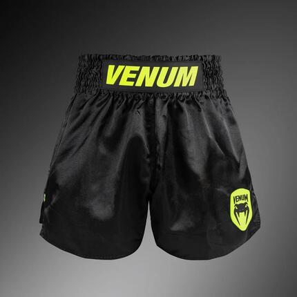 Short Muay Thai Venum Classic Evo – Noir/Jaune Néon – S