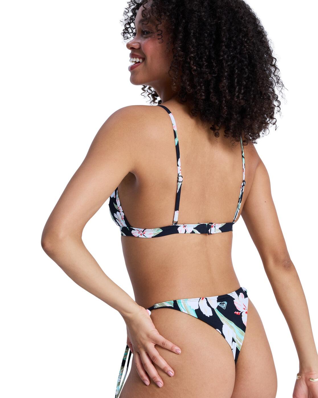 Top de bikini triangular PRINTED ESSENTIALS FIXED TRI Negro Mujer 2/4
