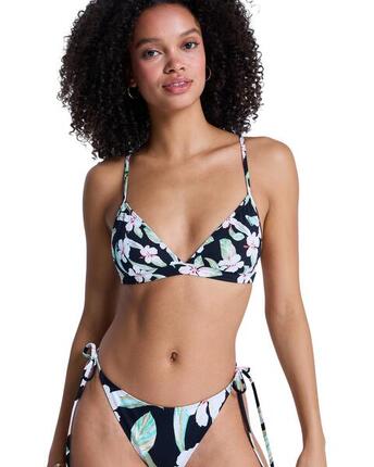 Haut de bikini triangle PRINTED ESSENTIALS FIXED TRI Noir Femme