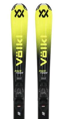 Völkl racetinger jr + 7.0 vmotion junior ski's - 130cm - geel