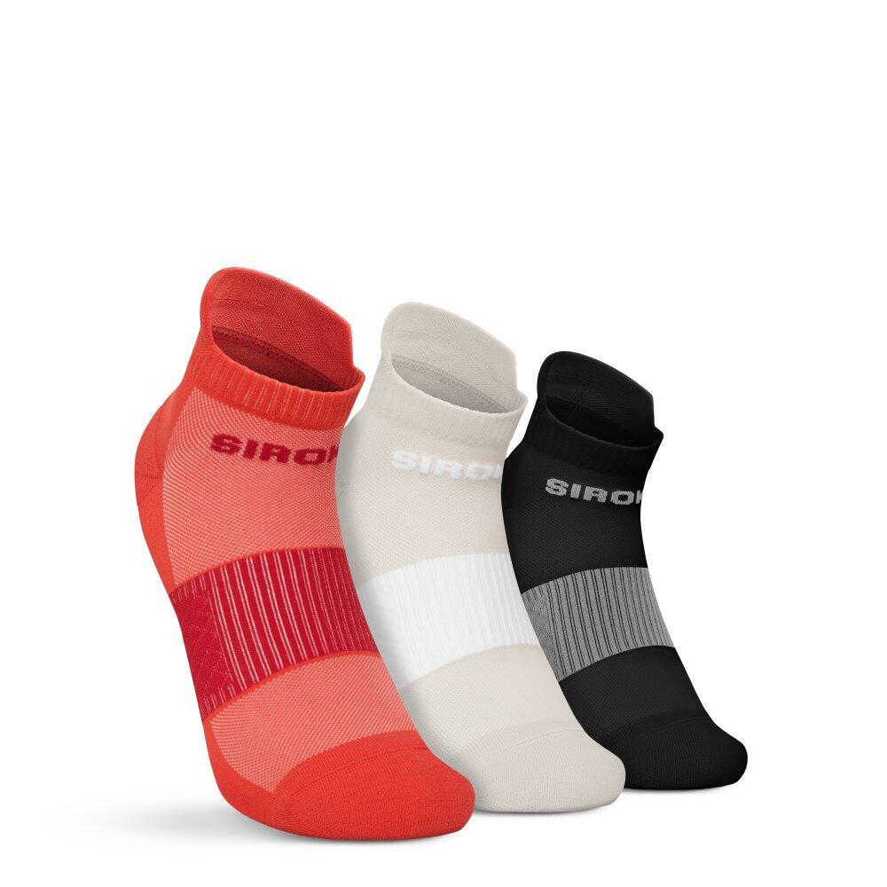 SIROKO Men & Women Fitness Running ankle socks 3-pack Helix Brick Orange
