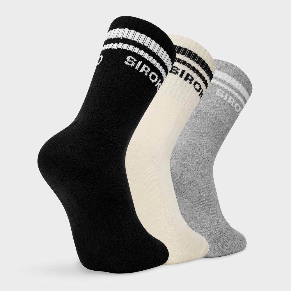 Herren und Damen Fitness Mittelhohe Sportsocken 3er-Pack Tribe Schwarz 6/6