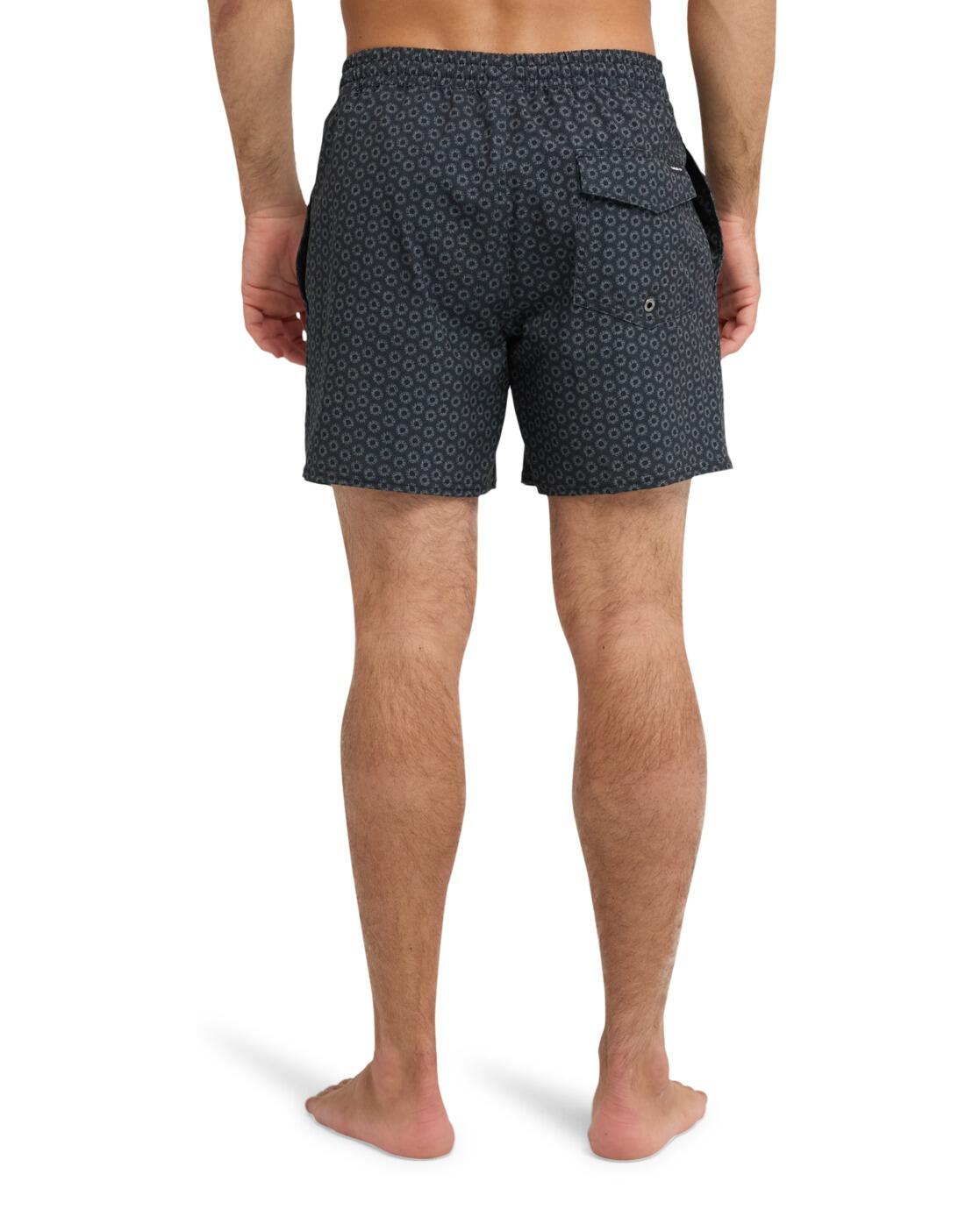Short de bain STRETCH PRINTED VOLLEY 16" Noir Homme 3/4