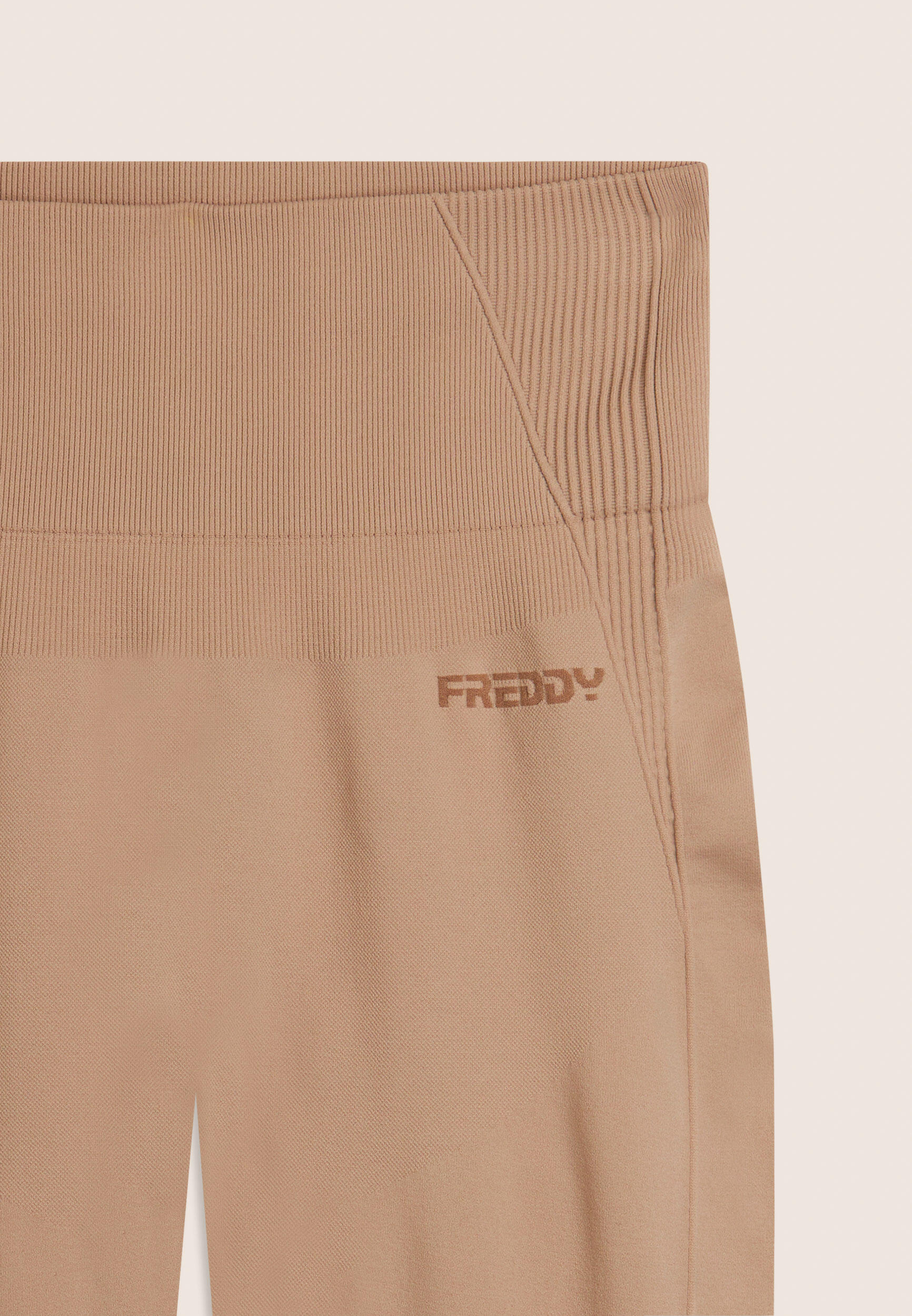 Leggings 7/8 à taille haute sans couture avec empiècements côtelés 3/3
