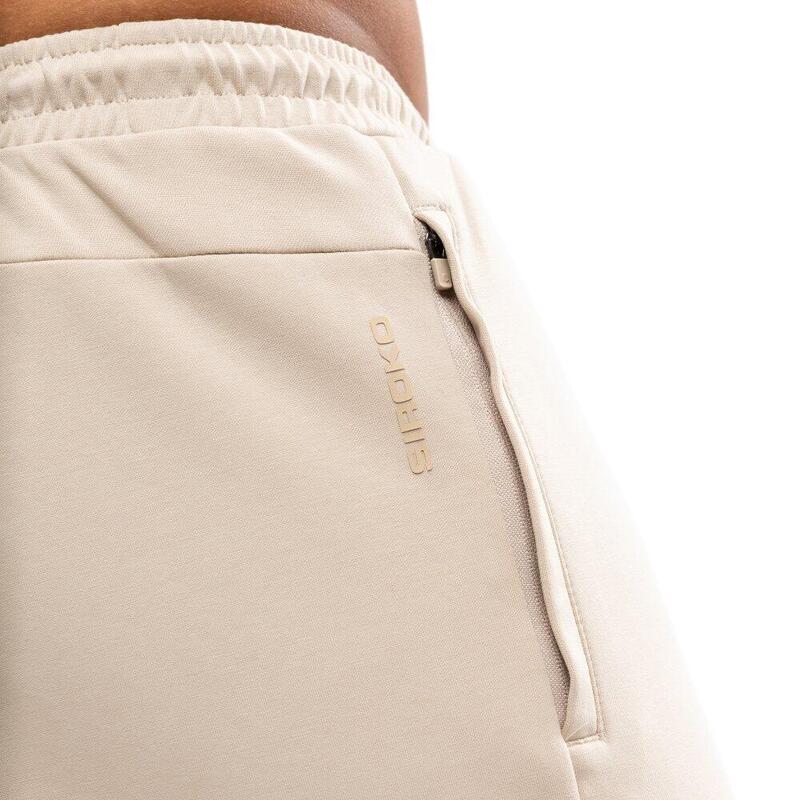 Pantaloni scurți de antrenament din bumbac pentru bărbați Titan Sand Bej