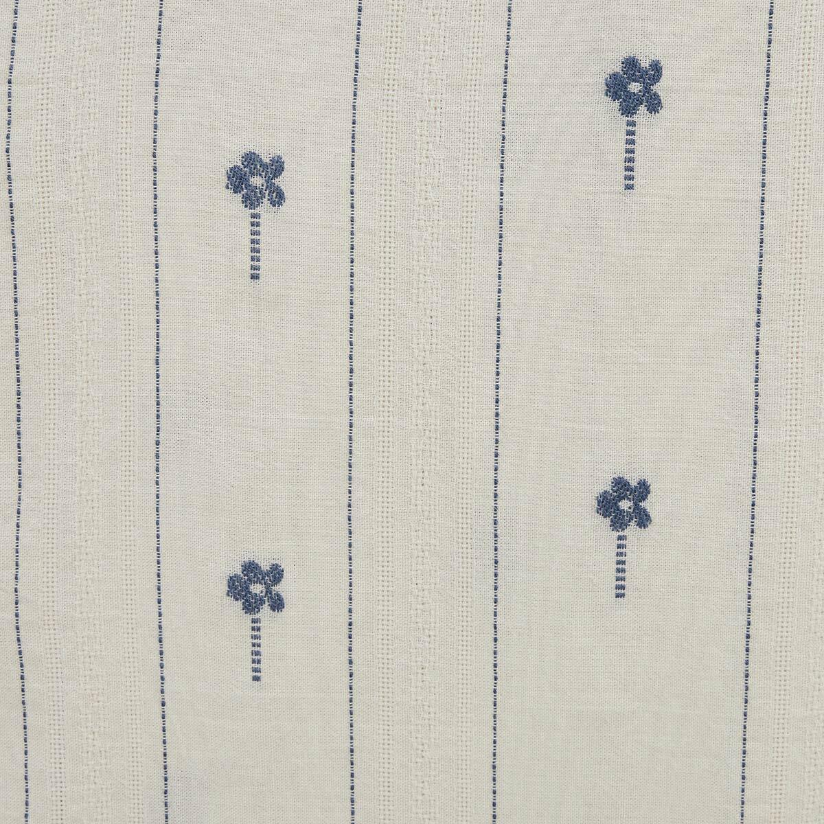 Camicia a maniche lunghe in cotone jacquard bianco con fiori ricamati 4/6