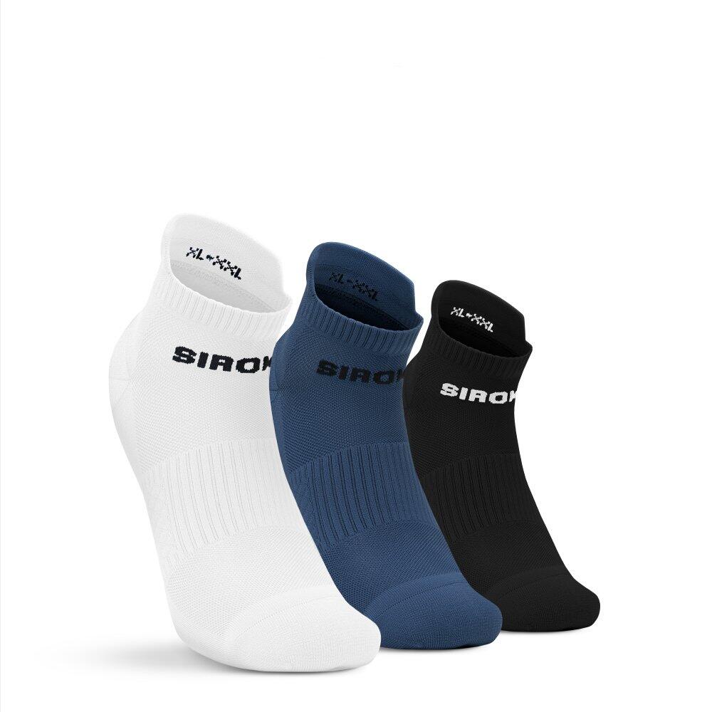 Men & Women Fitness Sports ankle socks 3-pack Trim Blue Blue