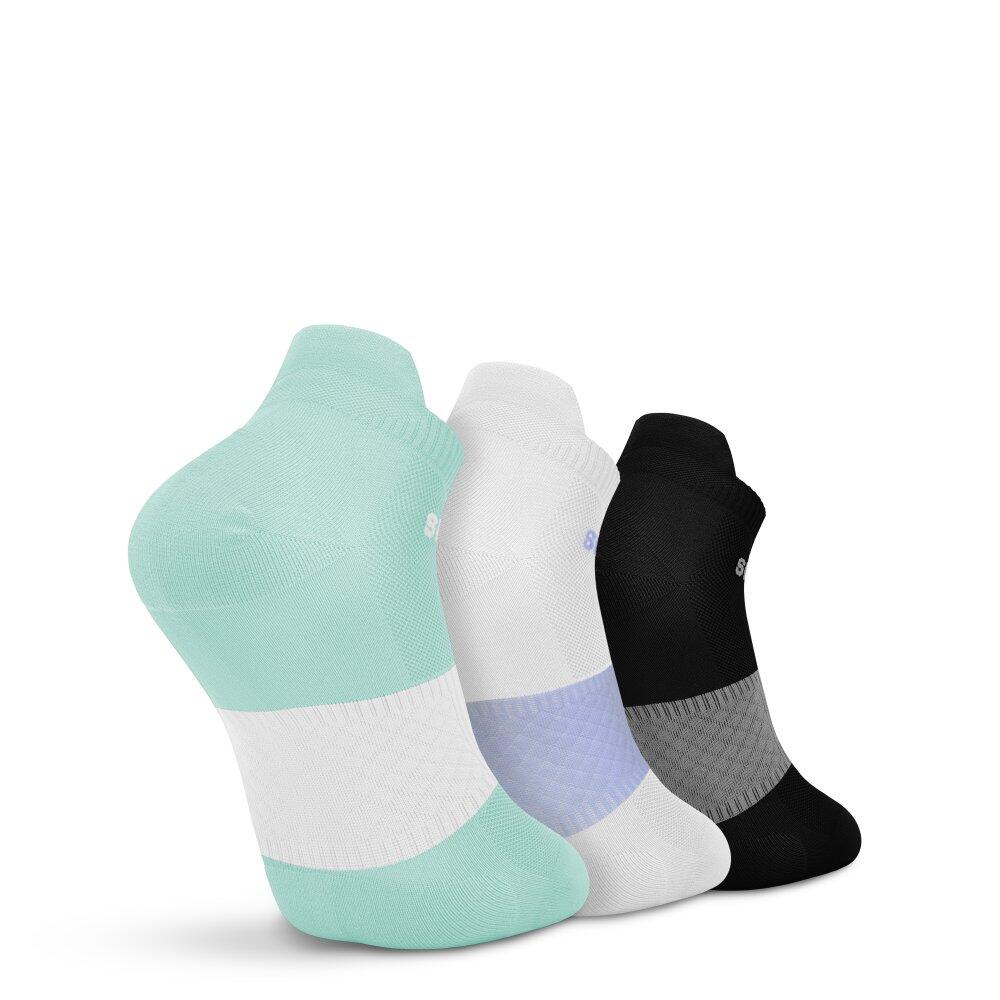 Herren und Damen Fitness Kurze Laufsocken, 3er-Pack Helix Mint Grün 2/6