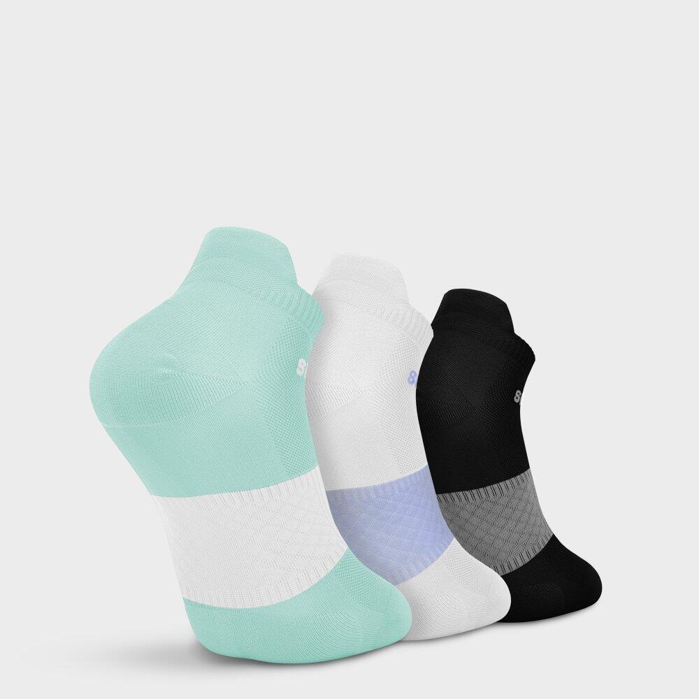 Herren und Damen Fitness Kurze Laufsocken, 3er-Pack Helix Mint Grün 6/6