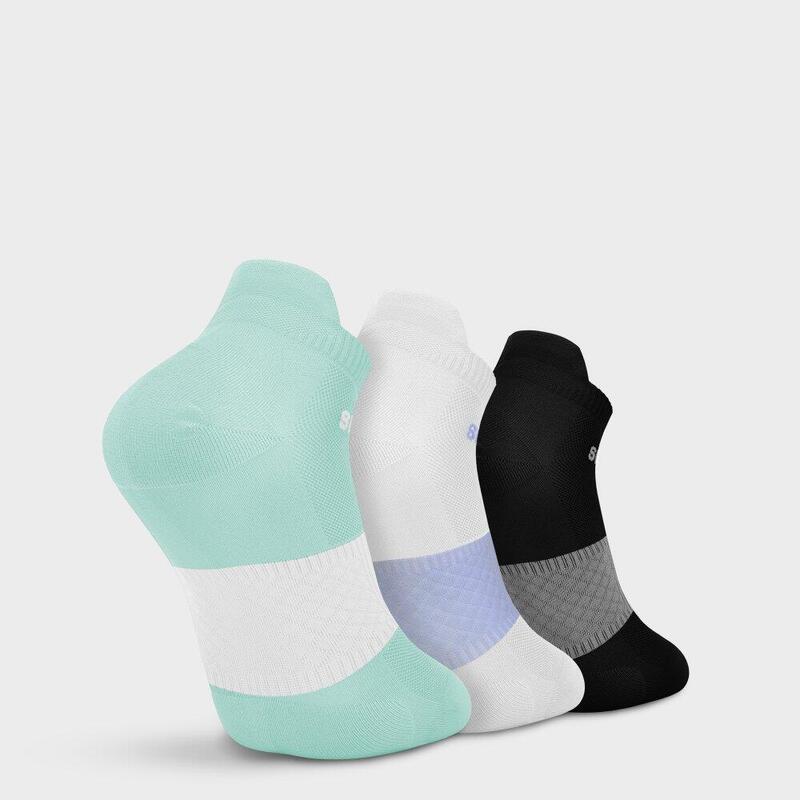 Șosete de alergare până la gleznă, set de 3 Helix Mint Verde