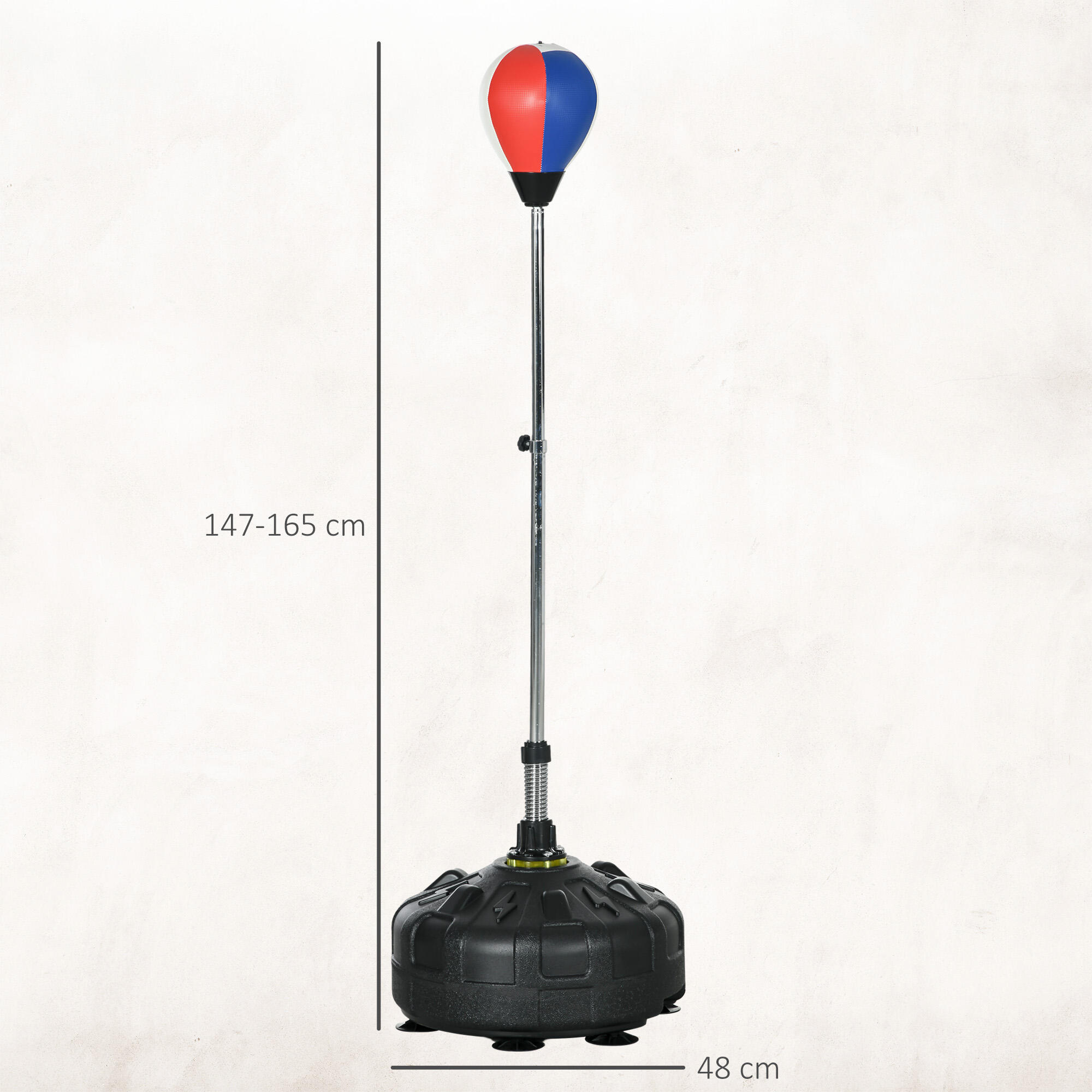 SPORTNOW Punching Ball da Terra Base Riempibile Altezza Regolabile 147-165 cm 3/8