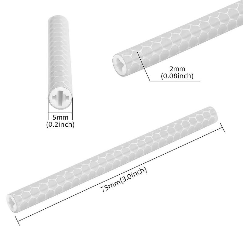Tuburi reflectorizante albe pentru spițe bicicletă set 24 75 mm