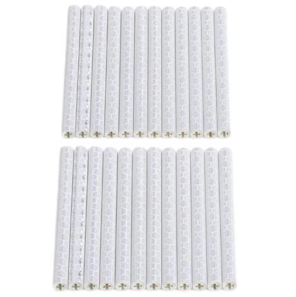 Reflektierende speichenhülsen fahrrad weiß 24er set 75 mm