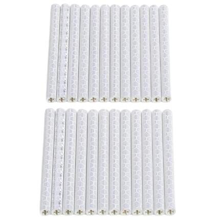 Odblaskowe rurki na szprychy roweru białe zestaw 24 75 mm