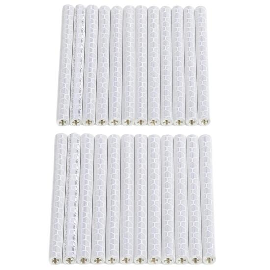 Odblaskowe rurki na szprychy roweru białe zestaw 24 75 mm