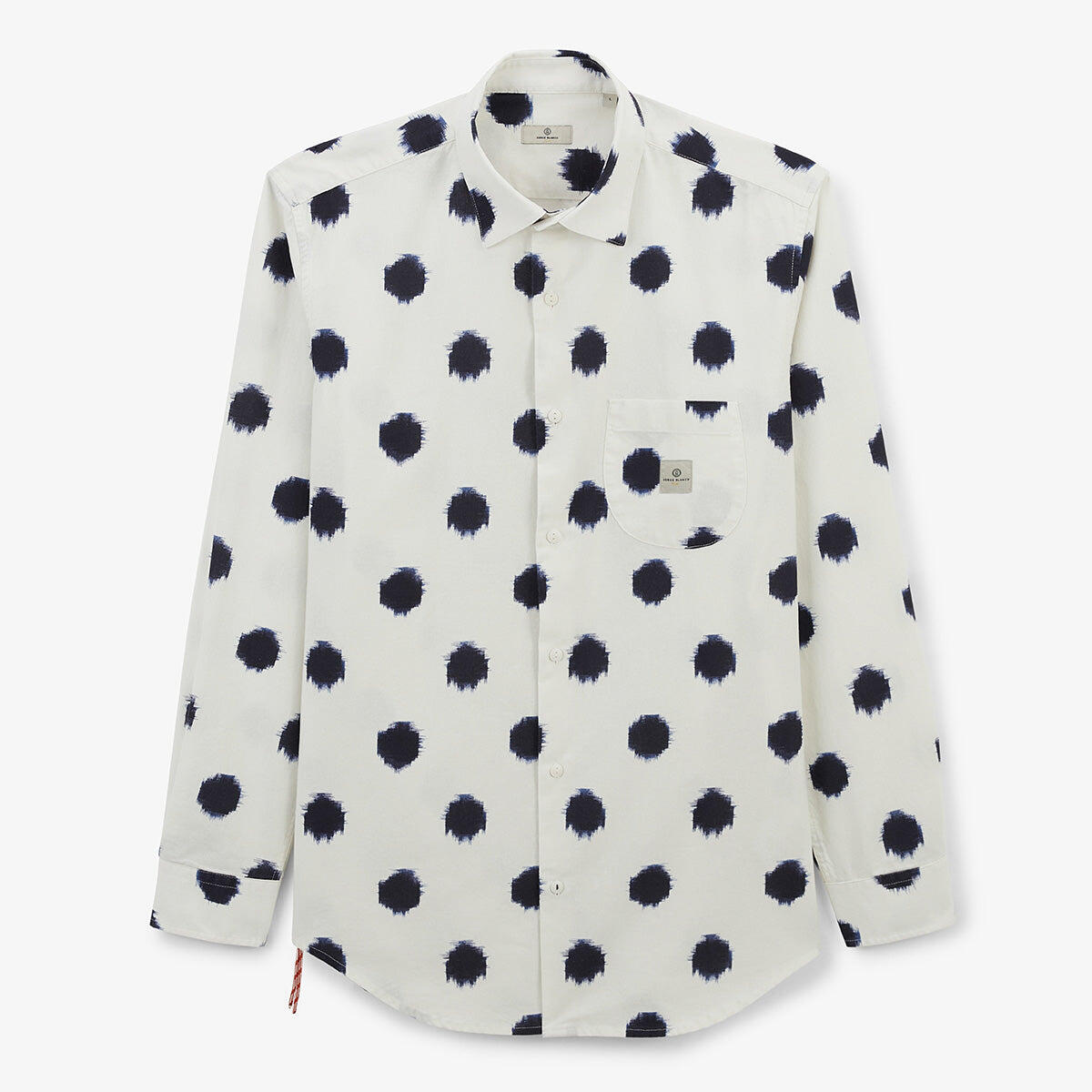 Serge Blanco - Chemise Manches Longues En Coton Imprimé Gros Pois Blanche - Chemise Manches Longues - Blanc - Decathlon