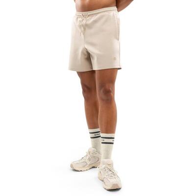 Heren fitness korte katoenen sportbroek titan sand beige