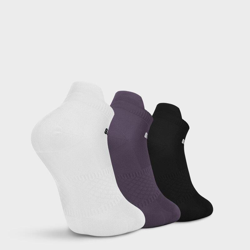 Șosete sportive până la gleznă, pachet de 3 perechi Trim Lavander Alb