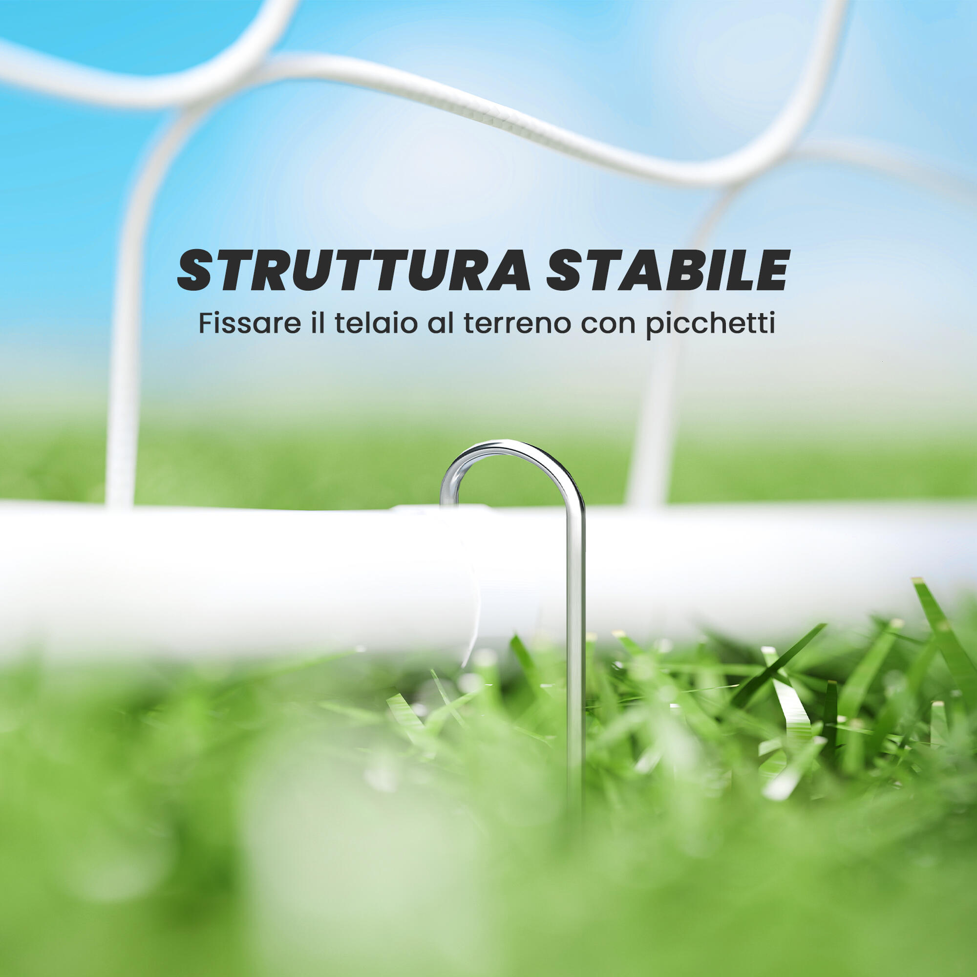 HOMCOM Porta da Calcio da Giardino con Bersaglio Centrale e Pali Bianca 5/7